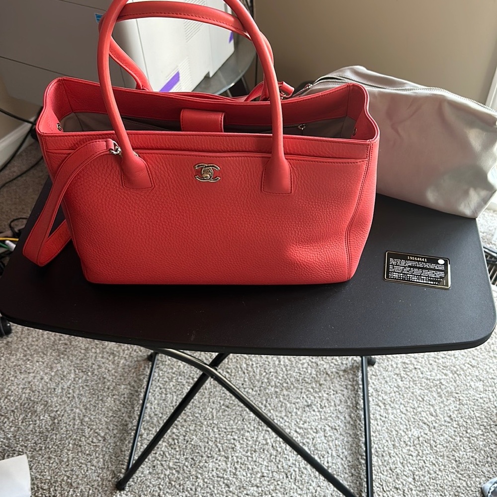 Chanel Pink Pebbled Leather Executive Tote Bag with Strap